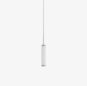 Lampa wisząca Numu — Aromas Del Campo, tubus szklany z metalową oprawą, widok frontalny