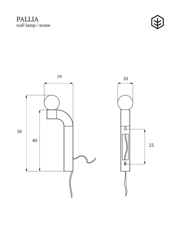 PALLIA wall lamp / Black Tamo