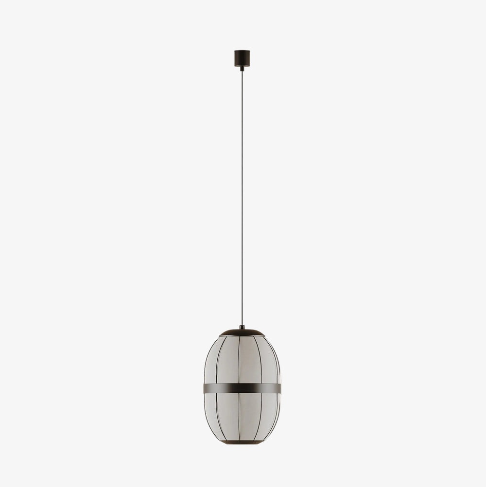 Lampa wisząca Pull — Aromas Del Campo, abażur owalny z tkaniny, widok z przodu