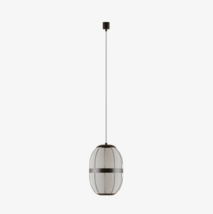 Lampa wisząca Pull — Aromas Del Campo, abażur owalny z tkaniny, widok z przodu