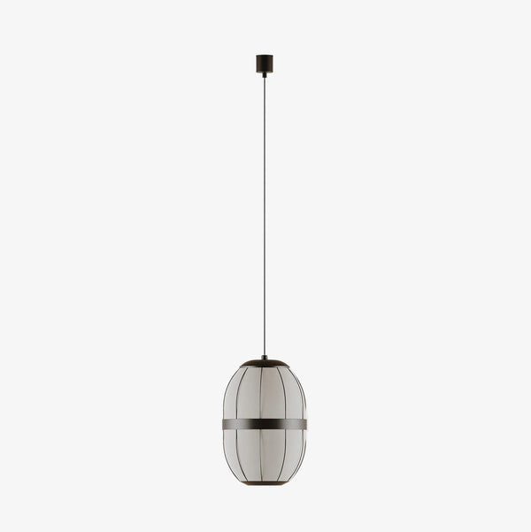 Lampa wisząca Pull — Aromas Del Campo, abażur owalny z tkaniny, widok z przodu