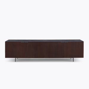 Komoda Selvans 4-drzwiowa — Ligne Roset, drewno ciemne, widok z przodu