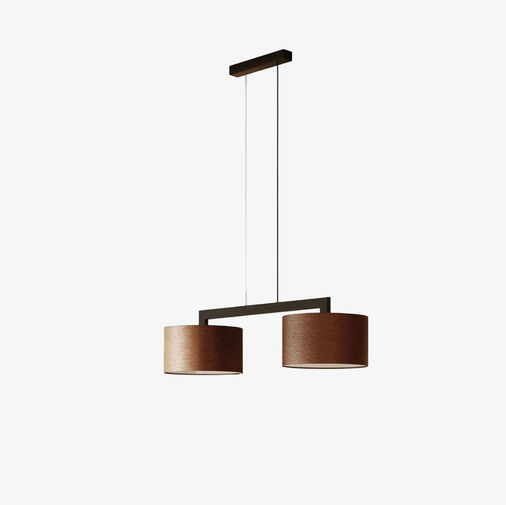 Lampa wisząca Rems — Aromas Del Campo, dwa abażury w kolorze brązu, widok z przodu