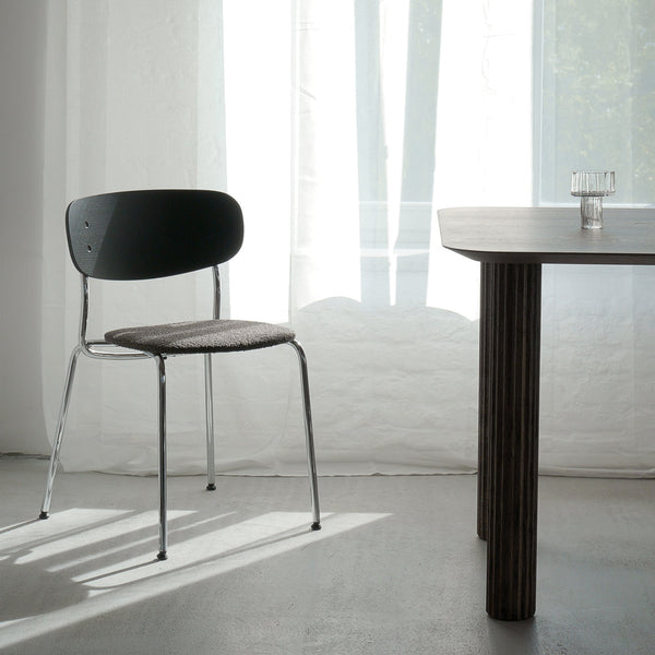 SPLOT chair / Chrome / Black oak MARCIN LASKOWSKI