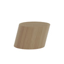 Stolik kawowy Tilt — Norr11, drewno naturalne, forma cylindryczna, widok z przodu