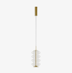 Lampa wisząca Vitree — Aromas Del Campo, szklany klosz, metal w kolorze złotym, widok z przodu
