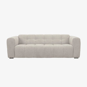 Sofa Alps — Vilmers, tapicerka jasna tkanina, przeszycie pionowe, widok z przodu