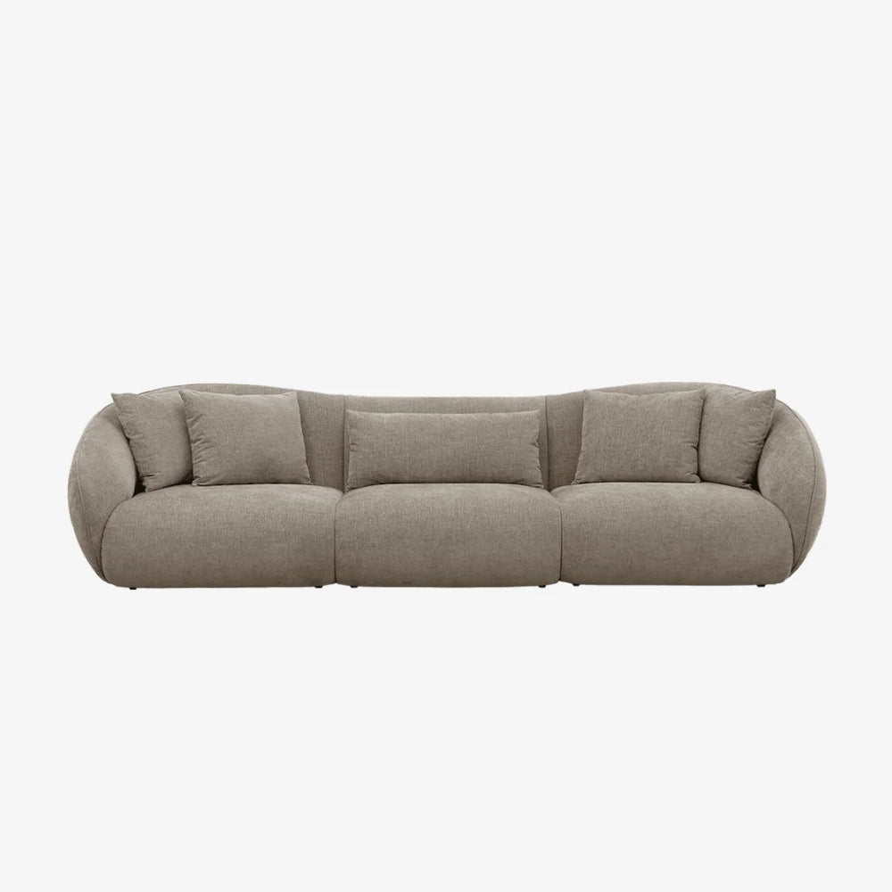 Sofa Billow — Vilmers, tapicerka w tkaninie beżowej, widok z przodu
