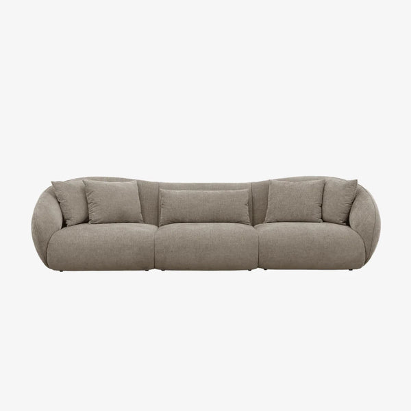 Sofa Billow — Vilmers, tapicerka w tkaninie beżowej, widok z przodu