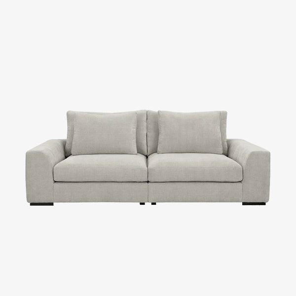 Sofa Burrow — Vilmers, tapicerka jasna tkanina, widok z przodu