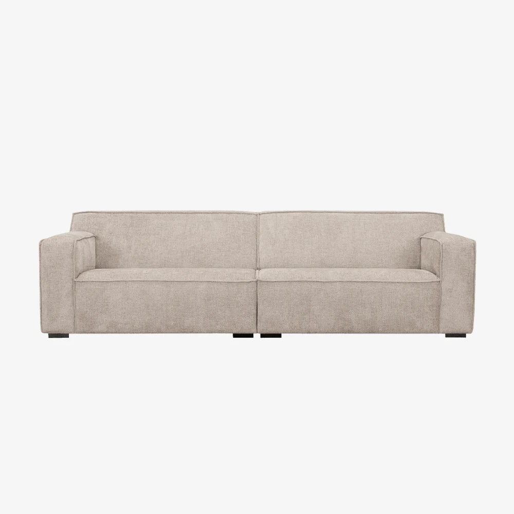 Sofa Comfy Scandinavian — Vilmers, tapicerka jasna tkanina, widok z przodu