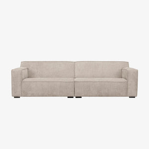 Sofa Comfy Scandinavian — Vilmers, tapicerka jasna tkanina, widok z przodu