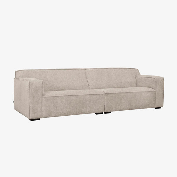 Comfy Scandinavian — widok boczny, tapicerka beżowa, nogi w kolorze czarnym