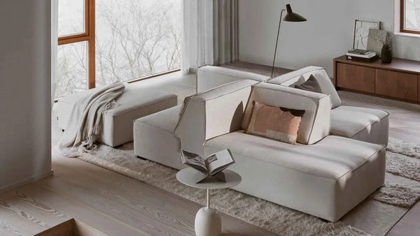 Comfy Scandinavian — konfiguracja modularna w aranżacji salonu, widok perspektywiczny