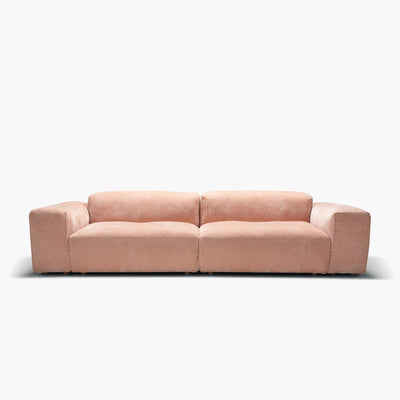 Sofa Edda — Sits, tapicerka w tkaninie pudrowy róż, widok z przodu