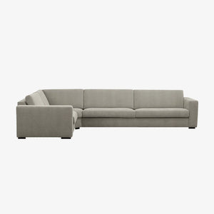 Sofa Field — Vilmers, konfiguracja narożna, tapicerka jasna tkanina, widok z przodu