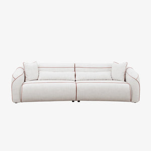 Sofa Flora — Vilmers, tapicerka jasna tkanina, widok z przodu