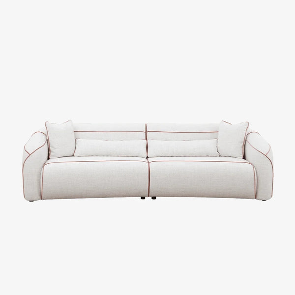 Sofa Flora — Vilmers, tapicerka jasna tkanina, widok z przodu