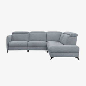 Sofa Hammington — Vilmers, konfiguracja narożna z szezlongiem, tapicerka szara tkanina, widok z przodu