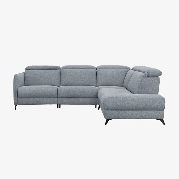 Sofa Hammington — Vilmers, konfiguracja narożna z szezlongiem, tapicerka szara tkanina, widok z przodu
