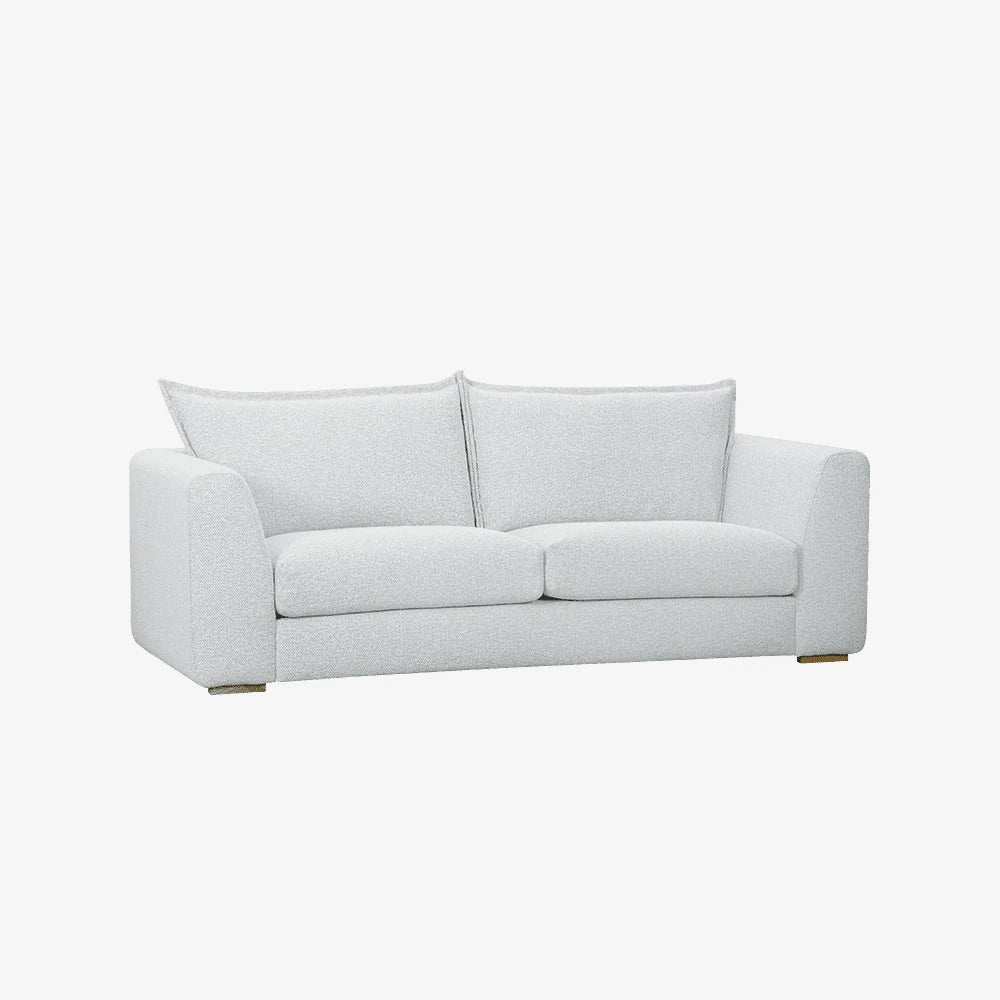 Sofa Hedy — Vilmers, tapicerka jasna tkanina, widok z przodu
