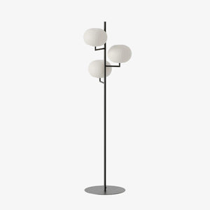 Lampa podłogowa Irzo — Aromas Del Campo, trzy klosze w kolorze kremowym, struktura metalowa czarna