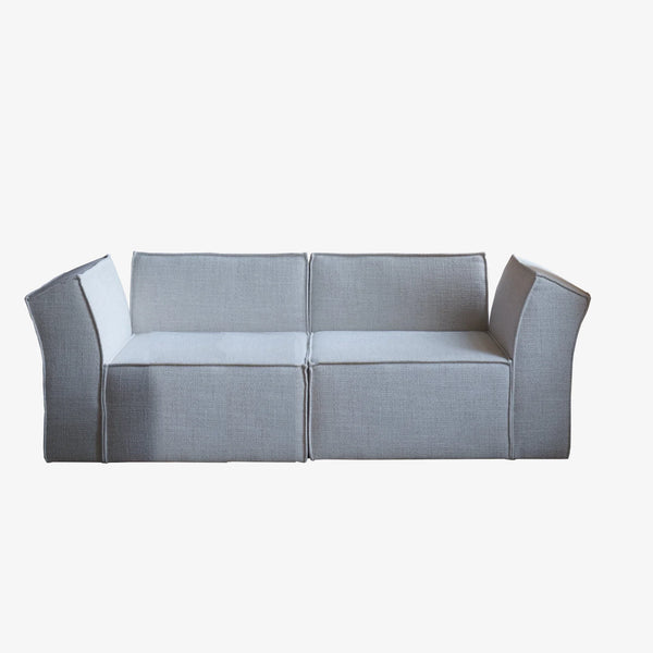 Sofa modułowa Ando — Tamo, tapicerka jasna tkanina, widok z przodu