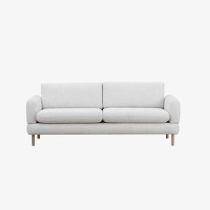 Sofa Stilo — Vilmers, tapicerka jasna tkanina, widok z przodu