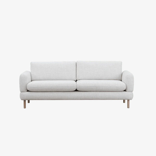 Sofa Stilo — Vilmers, tapicerka jasna tkanina, widok z przodu