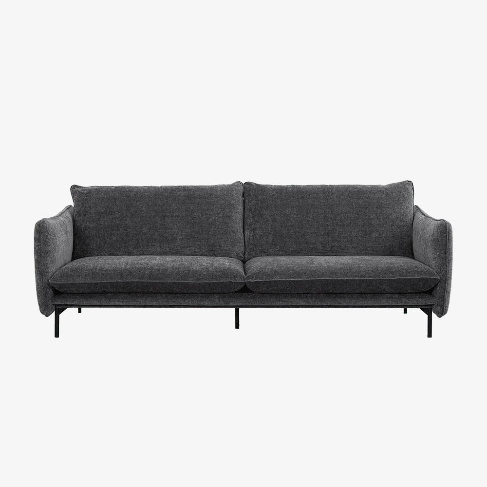 Sofa Suny — Vilmers, tapicerka w tkaninie antracyt, widok z przodu